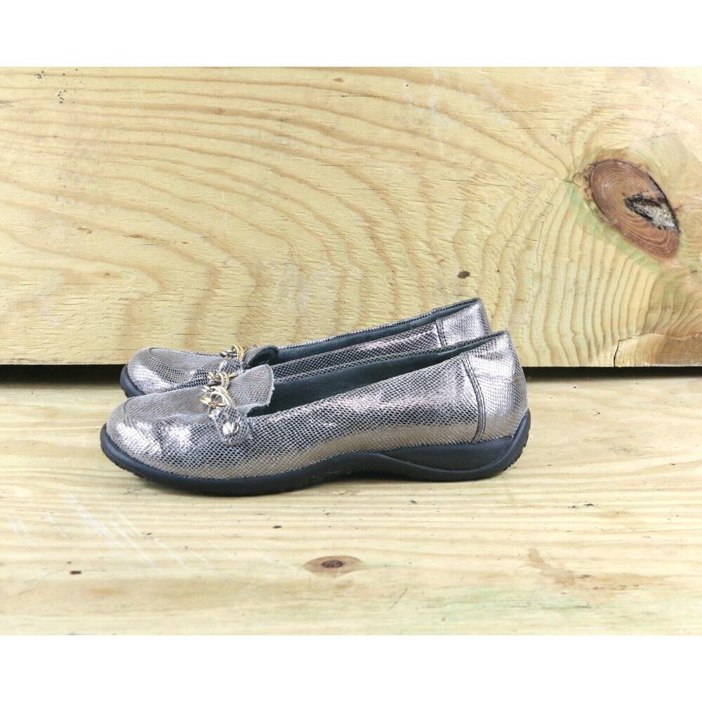 Vionic Shoes Womens Sz 6 Alda Metallic Chain Link Loafers Flats
